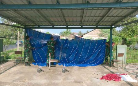 Koramil 08 Purwanegara Siapakan Rest Area Bagi Pemudik