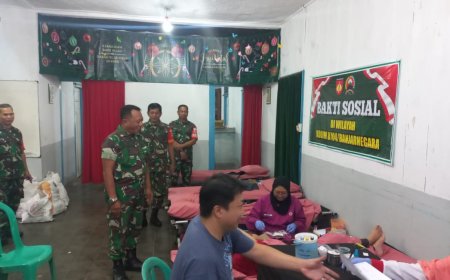 Koramil 04 Karangkobar Menggelar Bakti Sosial Donor Darah demi Membantu PMI Cabang Banjarnegara